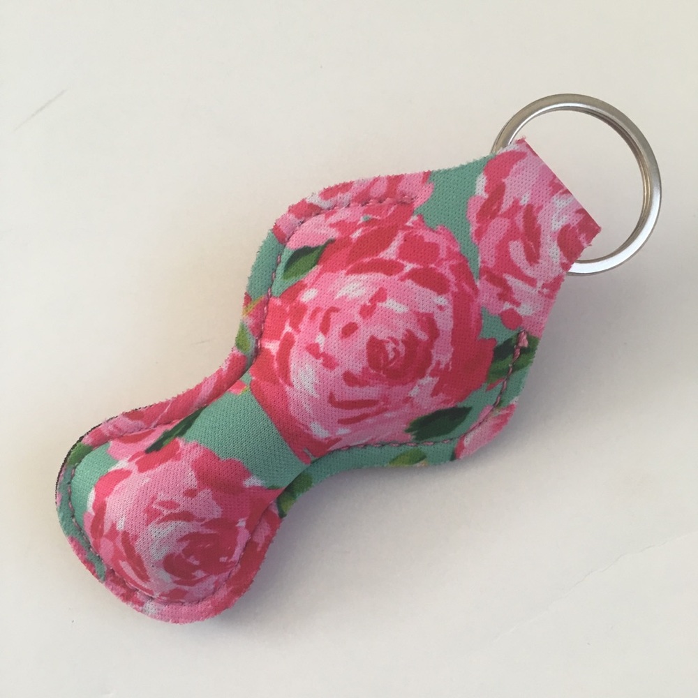 Keychain chapstick holder lipstick floral ikat - Picture 3 of 4